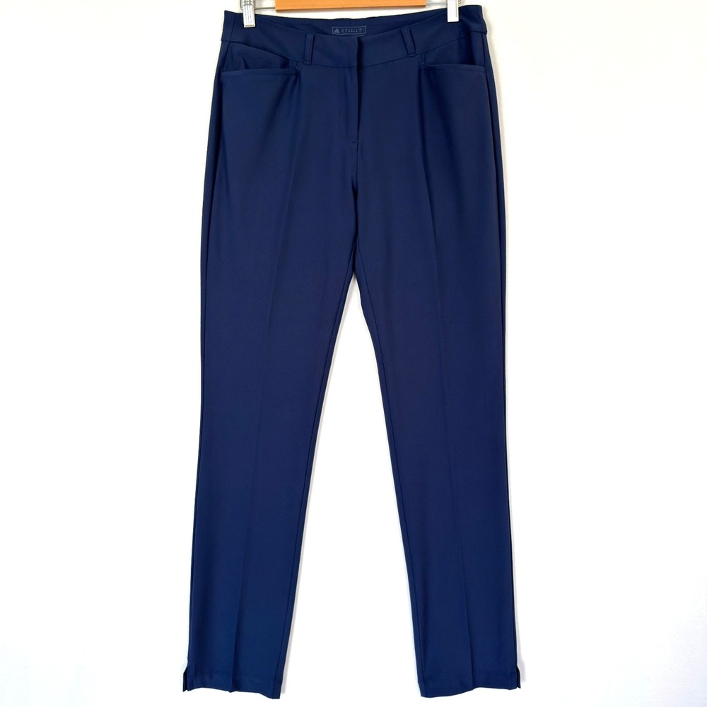 Adidas Women's Golf Active Pants Size 8 Navy Blue Performance Stretch Work‎ Zip